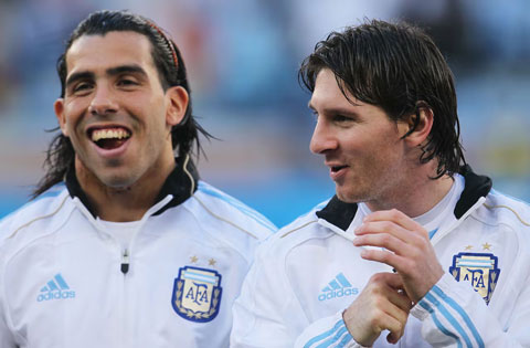Tevez và Messi tại ĐT Argentina
