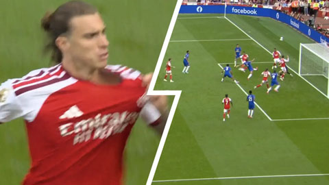 Vì sao bàn thắng của Calafiori vào lưới Chelsea bị từ chối?