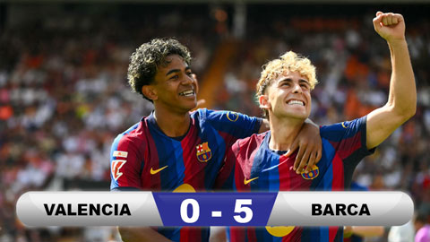  Kết quả Valencia 0-5 Barca: Yamal giúp Barca duy trì mạch toàn thắng
