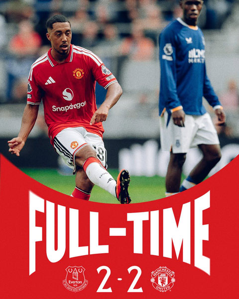 MU bị Everton cầm hòa 2-2 - Ảnh: @ManUtd