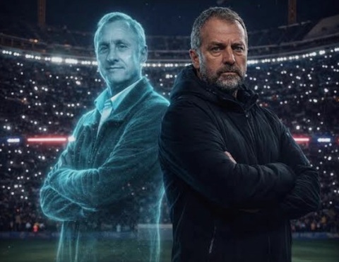 HLV Hansi Flick vừa xô đổ kỷ lục 59 vòng dẫn đầu La Liga cùng của cố huyền thoại Johan Cruyff. Ảnh: Syri