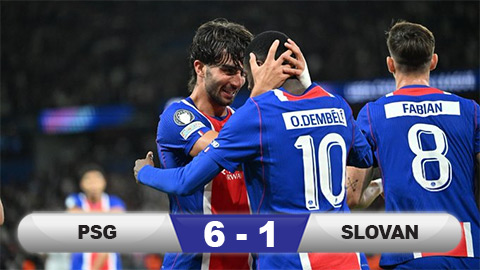  Kết quả PSG 6-1 Slovan Bratislava: Nhà vua ra oai