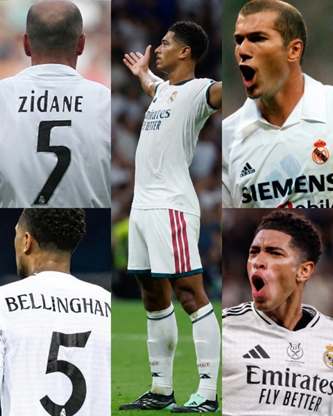 Bellingham kế thừa xuất sắc chiếc áo số 5 của Zidane