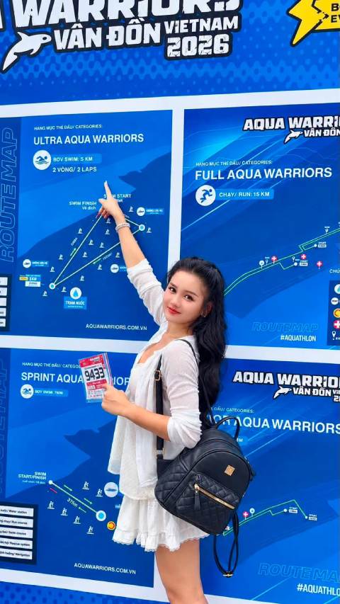 VĐV Lê Thị Trang tại giải đấu Aqua Warriors Vân Đồn 2026