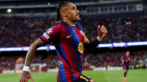 Raphinha vươn lên dẫn đầu danh sách giành Pichichi tại La Liga