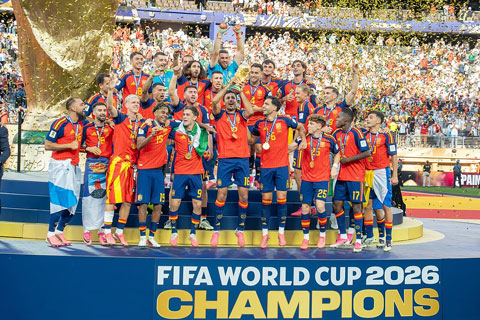 Đội tuyển Tây Ban Nha vô địch World Cup 2026 với nhiều cầu thủ Barca trong đội hình - Ảnh: FIFA