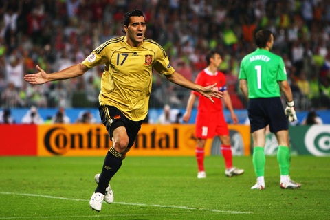 Dani Guiza từng góp 2 bàn trên hành trình vô địch EURO 2008 của ĐT Tây Ban Nha. Ảnh: X