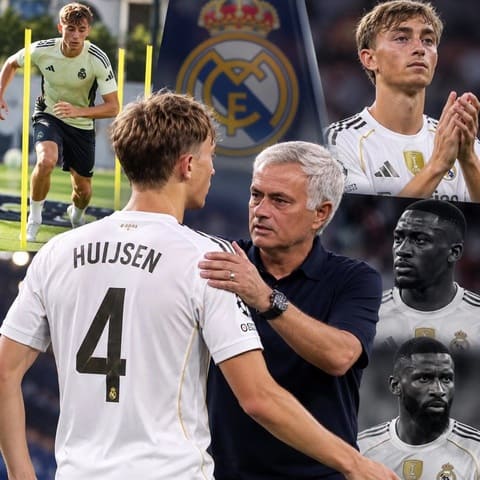 Huijsen nhanh chóng được HLV Mourinho giao vai trò thủ lĩnh hàng phòng ngự của Real Madrid. Ảnh: Facebook