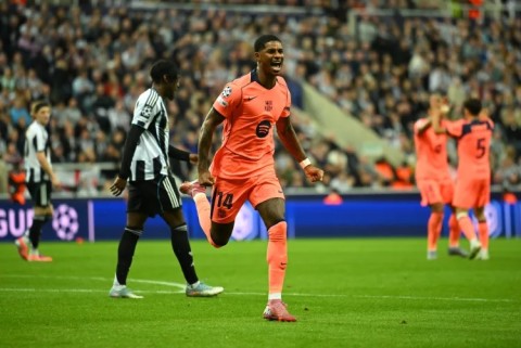 Mùa trước, Rashford từng lập cú đúp giúp Barca thắng Newcastle của Gordon tại Champions League. Ảnh: Barca Blaugranes