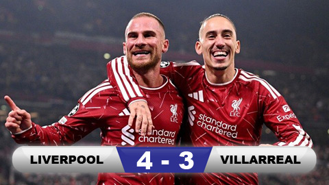 Kết quả Liverpool 4-3 Villarreal: Lữ đoàn đỏ toàn thắng ở Champions League