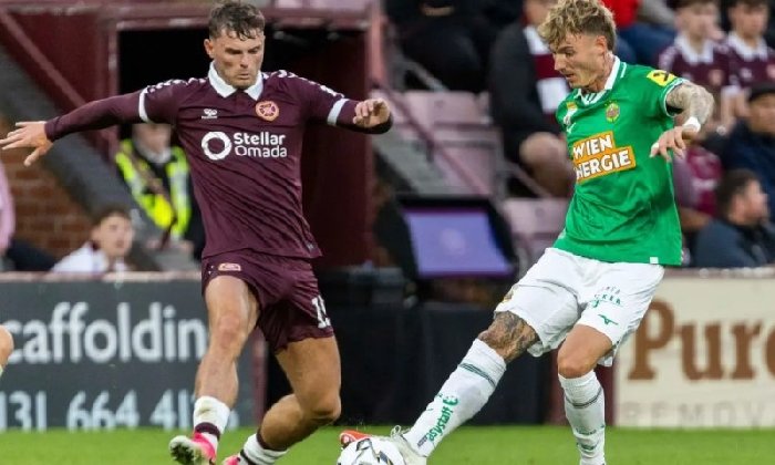  Nhật định phạt góc Rapid Wien vs Hearts, 23h45 ngày 26/8