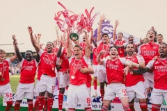 Dàn sao Arsenal ăn mừng cuồng nhiệt chức vô địch Ngoại hạng Anh 2025/2026