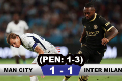 Kết quả Man City 1-1 Inter Milan (pen: 1-3): Man xanh thua ở loạt luân lưu