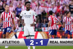 Kết quả Atletico 2-1 Real Madrid: Los Blancos mất luôn vị trí thứ 2